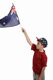 Child waving Australian flag