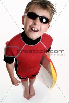 Child ready for the surf