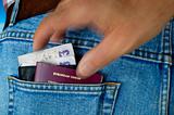Pickpocket in action - Wallet and passport.