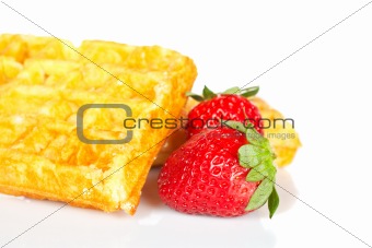 Waffles and strawberries

