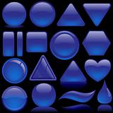 Glass Buttons - Blue Pack