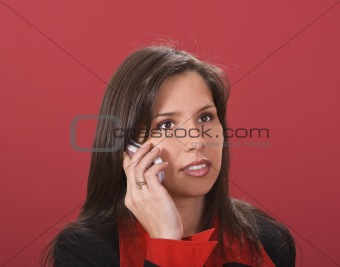 Brunette on the phone