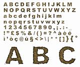Burnt parchment alphabet