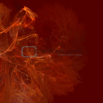 orange red flame fractal illustration