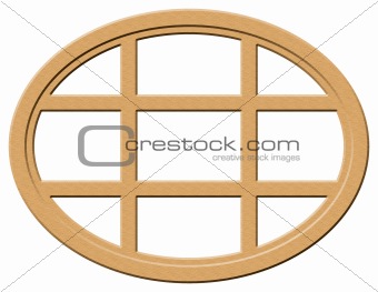Oval Wood Window Illustration