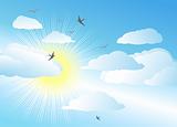 sky and sun / vector background