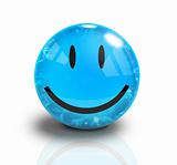 Blue Smiley 3D Happy Face