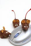 shot of 3 chocolate mice & mouse vertical