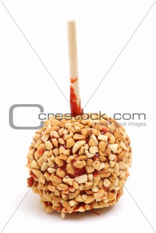 shot of isolated candy apple vertical