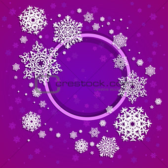 Vector illustration with snowflakes - winter card template
