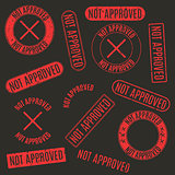 A set of stamps not approved, vector illustration.