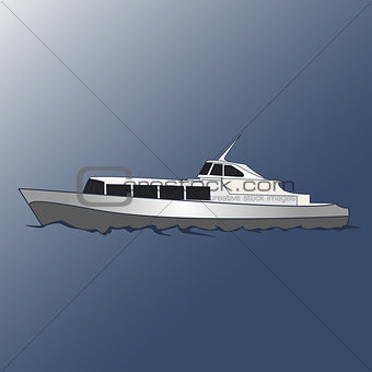 Boat for cruises on the sea