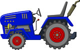 blue tractor cartoon for you design