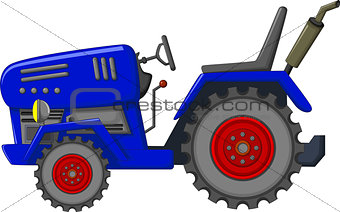 blue tractor cartoon for you design