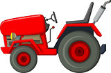 red tractor cartoon for you design