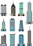 different kinds of buildings cartoon