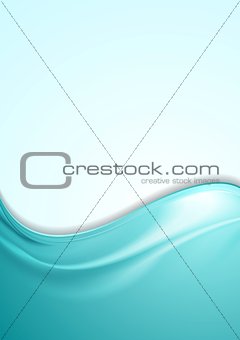 Abstract smooth wavy turquoise flyer design