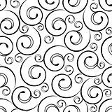 seamless abstract curlicue black background