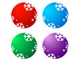 set of sale labels with snowflake