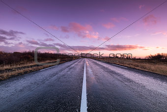 Road at dawn