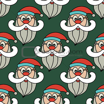Christmas vector seamless pattern with Santa Claus