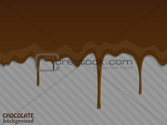 Flowing chocolate drops. Vector illustration.