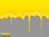 Glossy yellow background with sweet honey drips.
