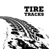 Tire tracks on white
