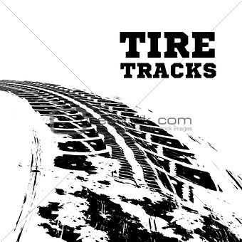 Tire tracks on white