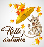 Autumn background with mouse