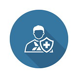 Accident Insurance Icon. Flat Design.