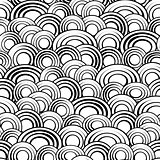 Black and white circles seamless pattern, vector background.Monochrome abstract creative stylish simple backdrop for sites,cards,textiles.Fish scales or disks outline