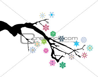 vector snow branch