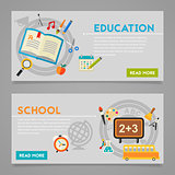 Education and E-learning Concept Banners