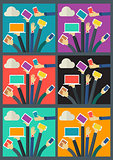 WiFi Gadget Social Network Concept Banner