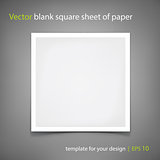 Vector blank square sheet of paper. Template for your design