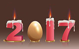 2017 burning candles and golden egg