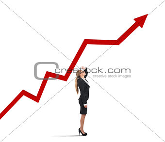 Businesswoman and success uphill