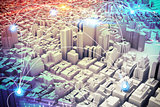 Futuristic city vision. 3D Rendering