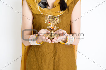 Woman celebrating Diwali