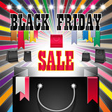 Black Friday sale colorful background.