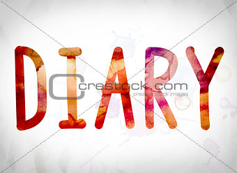 Diary Concept Watercolor Word Art