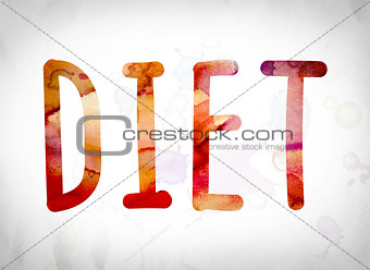 Diet Concept Watercolor Word Art