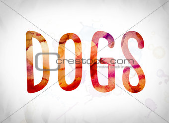 Dogs Concept Watercolor Word Art