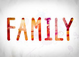 Family Concept Watercolor Word Art