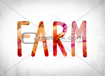Farm Concept Watercolor Word Art