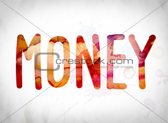 Money Concept Watercolor Word Art