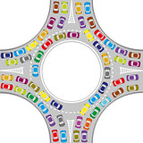 cars on the roundabout