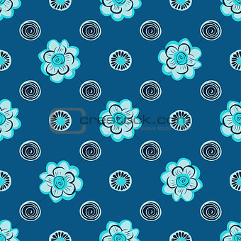 Vintage abstract flower seamless pattern  background.