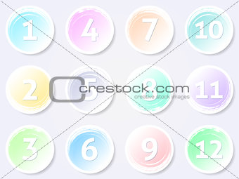 Calendar circle labels with month numbers